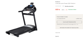 Cinta de correr Proform Power 525i por 669€
