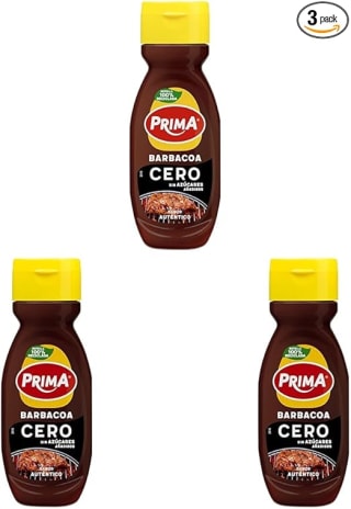 3 Prima salsa barbacoa Cero sin azúcares añadidos. 265 g por 3€