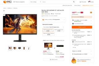 Monitor AOC Q27G4XF 27" LED Fast IPS QHD 180Hz por solo 169,90€
