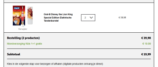 2 -Stuks Oral-B Disney the Lion King Special Edition Elektrische Tandenborstels voor €19,99 bij Kruidvat