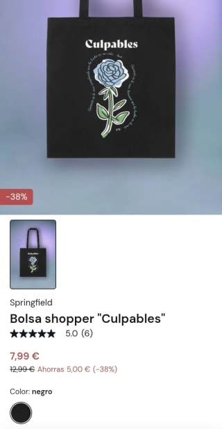 Bolsa shopper "Culpables" por 7,99€.