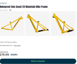 Nukeproof Cub-Scout 24 Mountain Bike Frame £79.99 + £19.99 delivery at Wiggle