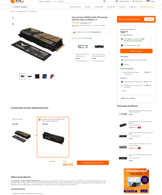 Team Group CARDEA A440 2TB Gaming SSD PCIe Gen4 x4 NVMe 1.4 por 153,53€