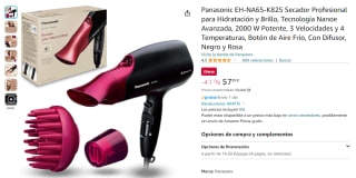 Panasonic Secador Profesional MÍNIMO HISTÓRICO. Hidratación y Brillo Tecnología Nanoe Avanzada