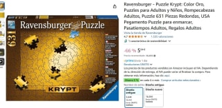 Puzzle de 631 Piezas, marca Ravensburger Krypt Gold, por 5,64€