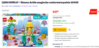 LEGO DUPLO® ǀ Disney Ariëls magische onderwaterpaleis voor €53,99 bij Bol