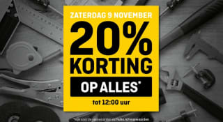 20% korting op alles bij Hubo