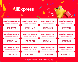 Cupones Aliexpress 50, 30, 25, 15, 5 y 2 USD