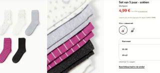 Set van 5 paar - sokken voor €4,99 bij C&A