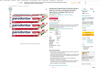 Pasta de Dientes Parodontax Original Sabor Menta y Jengibre Pack 4x75 ml por 14,40€