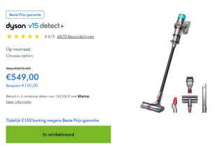 DYSON V15 Detect + voor €549 bij Dyson