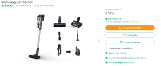 Samsung Jet 65 Pet 150W steelstofzuiger voor €179 bij Artandcraft