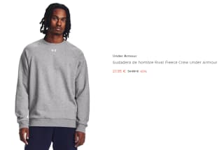 Sudadera de hombre Rival Fleece Crew Under Armour por 21.95€