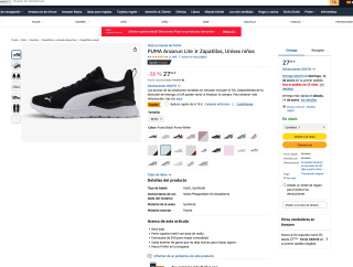Zapatillas PUMA Anzarun Lite Jr Unisex Niños por solo 23,76€