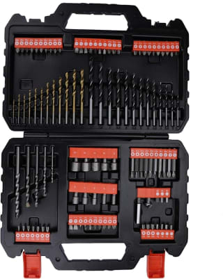 BLACK+DECKER Juego de 109 Piezas para Atornillar y Taladrar con Brocas de Titanio por 20,69€
