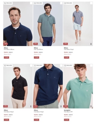 Envío Gratis, 2×25€ Polos Milano y Springfield y 2×55€ Polos Pedro del Hierro.