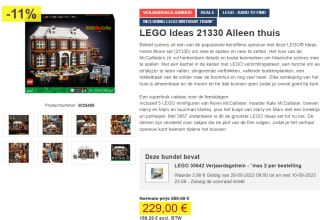 LEGO Ideas Home Alone - 21330 voor €229 bij Proshop