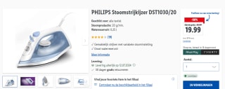 PHILIPS 1000-serie Stoomstrijkijzer voor €19,99 in de Lidl webshop