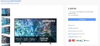 Samsung QLED Q68D 50" Grijs, Titanium voor €699 bij El-vidas