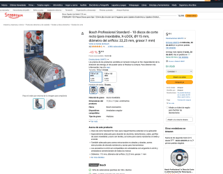 Bosch Professional Standard 10 discos de corte recto por solo 5,49€