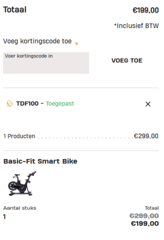 Basic-Fit Smart Bike voor €199 dmv code bij Basic Fit