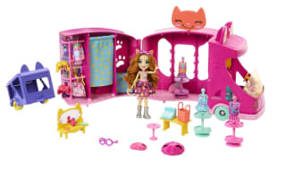 Enchantimals Muñeca con coche de juguete Camión de moda de Gato Mattel por 13.5€