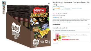 18 tabletas Nestle Jungly de Chocolate Negro y galleta 125 g por 17,68€