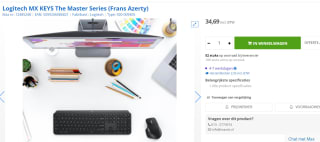 Logitech MX Keys AZERTY toetsenbord voor €34,69 bij Max ICT