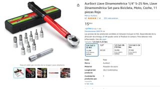 Aurlloct Llave Dinamométrica 1/4" 5-25 Nm 11 piezas por 15,99€