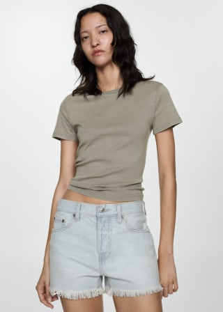 Shorts vaqueros bajo deshilachado para Mujer por 4.99€