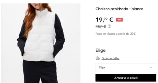 Chaleco acolchado para Mujer GAP por 19.99€