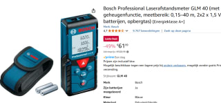 Bosch laserafstandmeter - GLM40 voor €51,99 dmv code bij Amazon