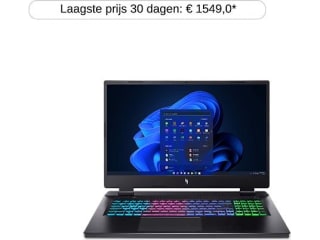 ACER Nitro 17 AN17-42-R27B - 17.3 inch - AMD Ryzen 7 - 16 GB - 512 GB - GeForce RTX 4070 voor €1.087 bij de Mediamarkt