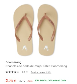 Chanclas de dedo de mujer Boomerang Tahiti por 2.78€