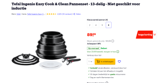 Tefal Ingenio Easy Cook & Clean Pannenset - Set van 13 voor €89,99 bij Bol