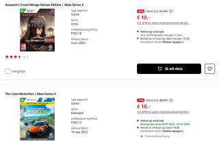 Diverse Xbox Series X games voor €10 per stuk bij de Mediamarkt