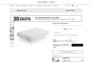 Colchón Royal Spring Premier muelles ensacados 80x180cm por 134€
