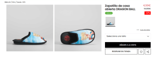 Zapatilla de casa Dragon Ball por 4,99€ y Simpsons por 9,99€