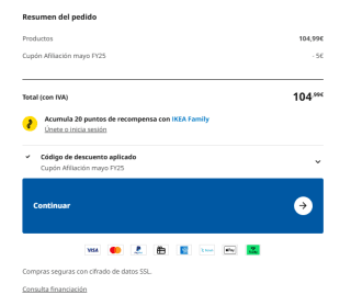 5€ descuento en toda tu compra en Ikea superior a 60€