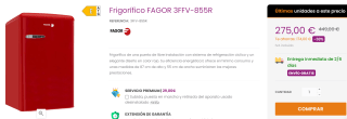 Frigorífico FAGOR modelo 3FFV-855R por 275€