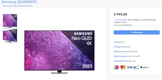 Samsung Neo QLED QN93C 43" Zilver voor €995 bij El-vidas