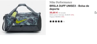 Bolsa de deporte Nike Brasilia por 30.56€