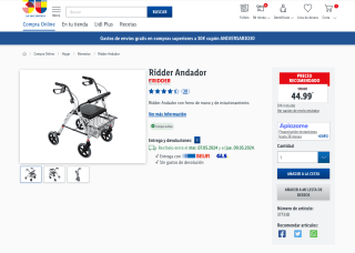 Andador Ridder 68x61,5x78cm en lidl por solo 44,99€