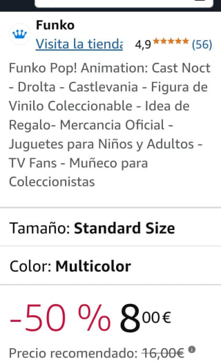 Funko Pop Animation Cas Noct Drolta por 8€.