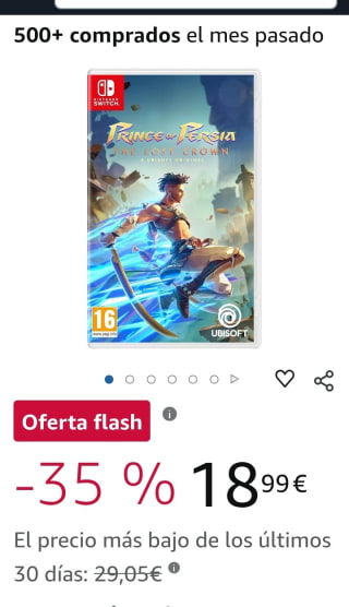 Prince of Persia : The Lost Crown Nintendo Switch 18,99€.