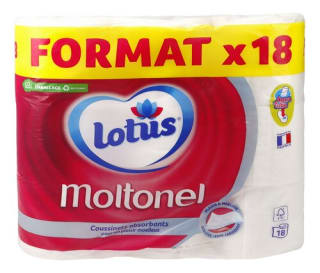 [BELGIË] 36 rollen Lotus Moltonel 3-laags toiletpapier voor €6,29 (€0,17 per rol)
