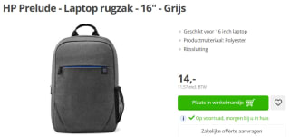 HP Prelude - Laptop rugzak - 16" - Grijs voor €14 bij Paradigit