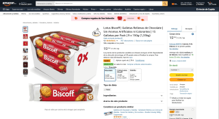 Galletas rellenas de chocolate Lotus Biscoff 9 x 150g por 12,51€