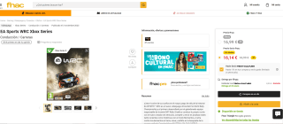 Juego EA Sports WRC Xbox Series por 16,10(socios) 16,95€ no socios