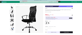 Silla de escritorio Nova, malla transpirable, acolchado color negro por 35,90€